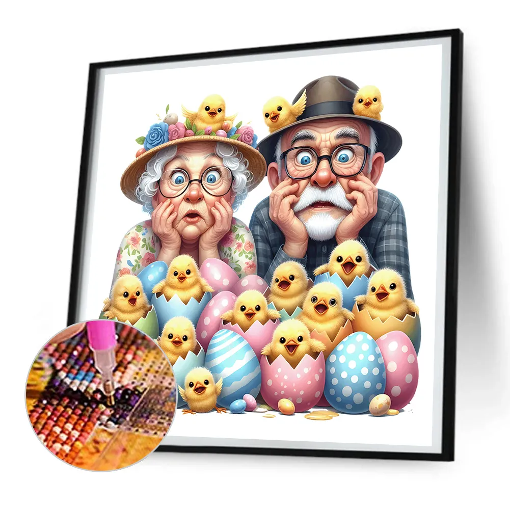 Diamond Painting - Full Round Drill - Easter Old Couple(Canvas|30*30cm)