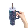 Stainless Steel Vacuum Insulated Tumbler 40oz Thermal Iced Travel Cup with Straw