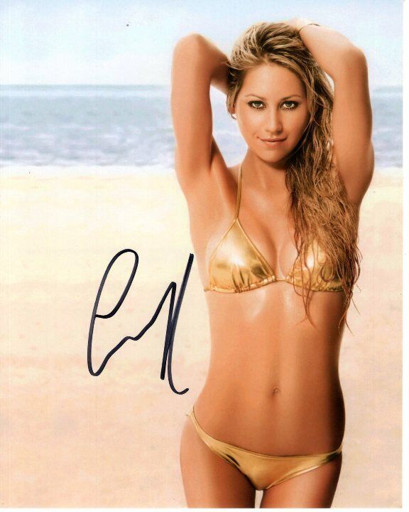 ANNA KOURNIKOVA Signed Autographed SEXY GOLD BIKINI Photo Poster painting