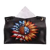 DIY PU Diamond Painting Tissue Box Kit Desktop Tissue Holder with Rhinestone Diamond Desk Decorative Tissue Box for Adults Desktop Storage Organizer (Sunflower)