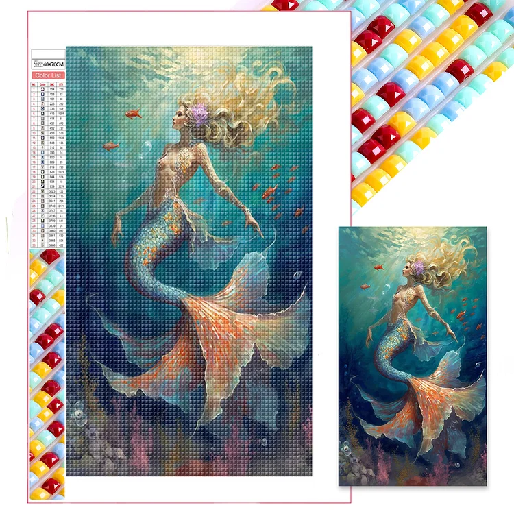 Mermaid 40*70CM(Canvas) Full Square Drill Diamond Painting gbfke