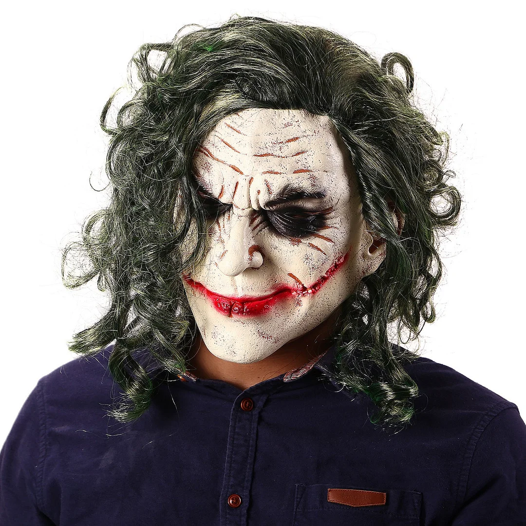 Joker Evil Halloween Latex Mask Heath Ledger Latex Headgear-elleschic