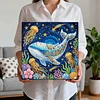 (25x25cm)DIY Whale Framed Handmade Pearl Painting Art Craft Kit Living Home Decor