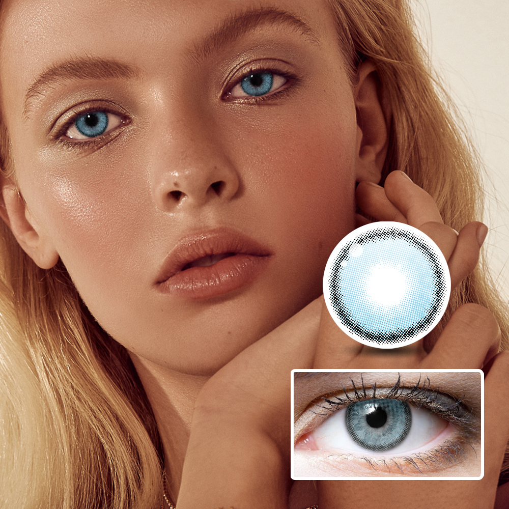 Mint Blue Yearly Prescription Colored Contact Lenses NEBULALENS