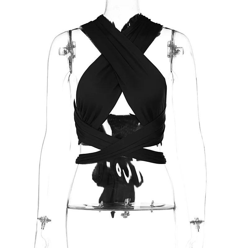 Churchf Churchf 2024 New Sexy Cross Hanging Neck Wipe Chest Small Vest Female Tide