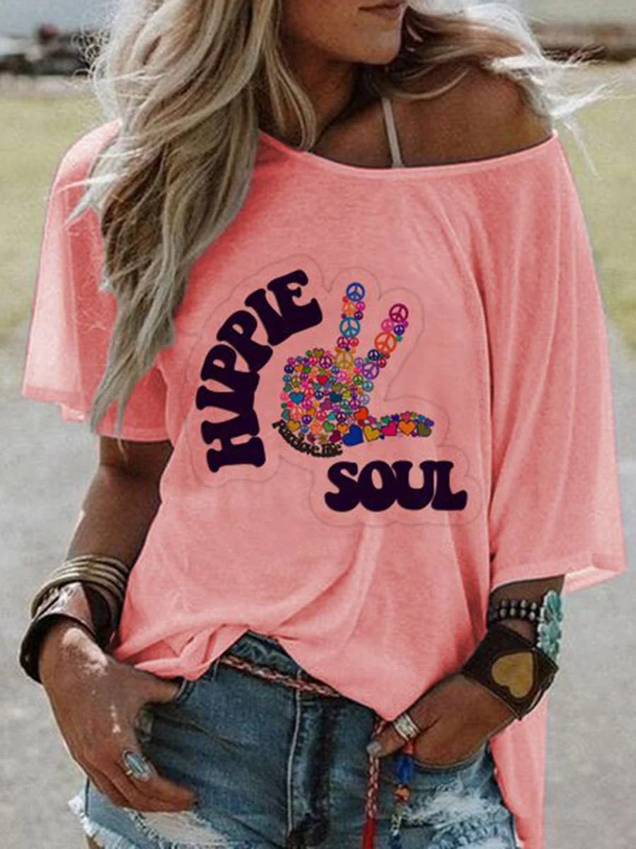 Hippie Soul One Shoulder T-shirt