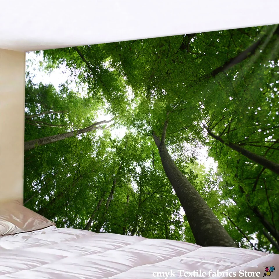 Beautiful Natural Forest Printed Large Wall Tapestry Cheap Hippie Wall Hanging Bohemian Wall Tapestries Mandala Wall Art Decor