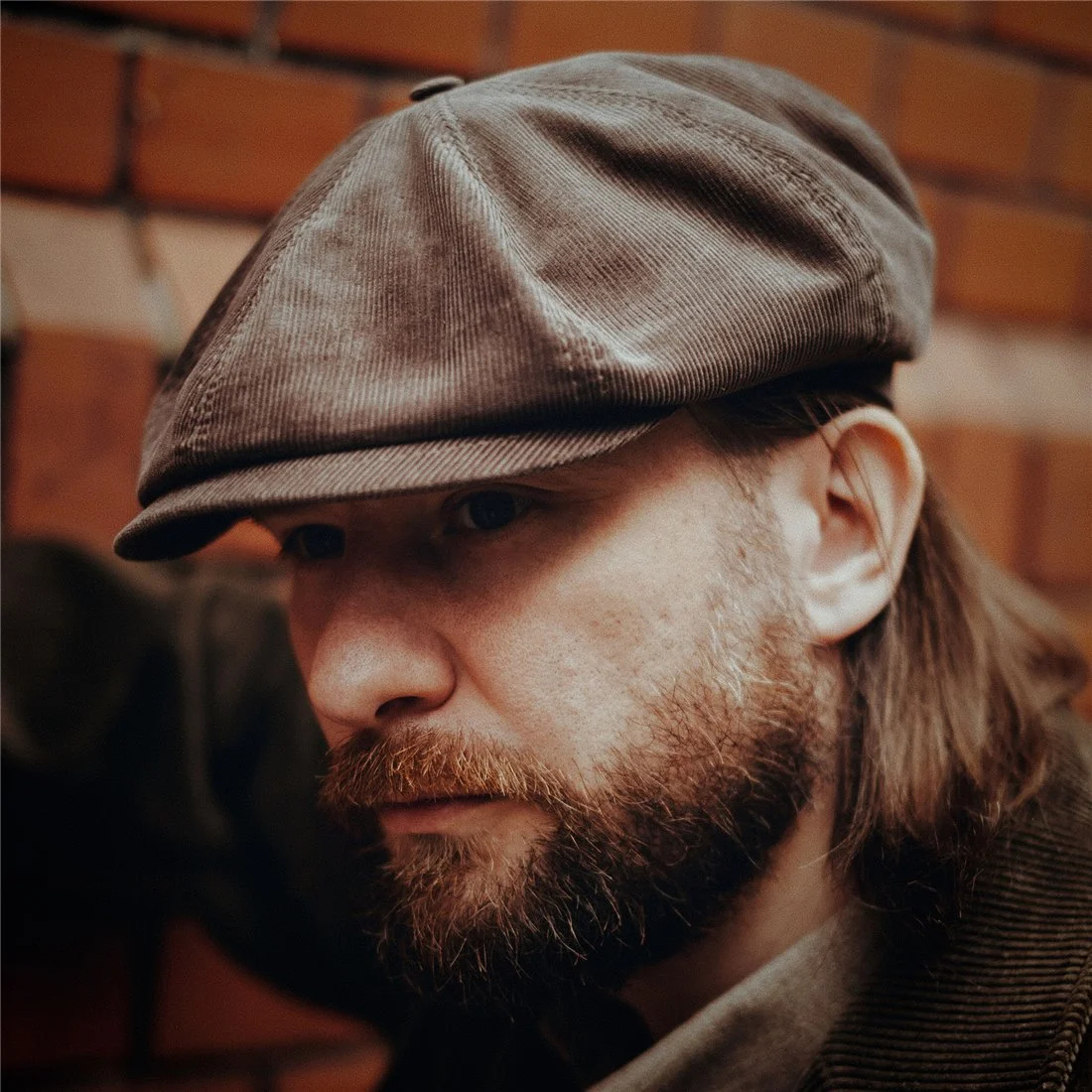 【NEW!】PEAKED CAPS Genuine Scottish Harris Tweed 8 Panels Man Cap-Shelby Corduroy