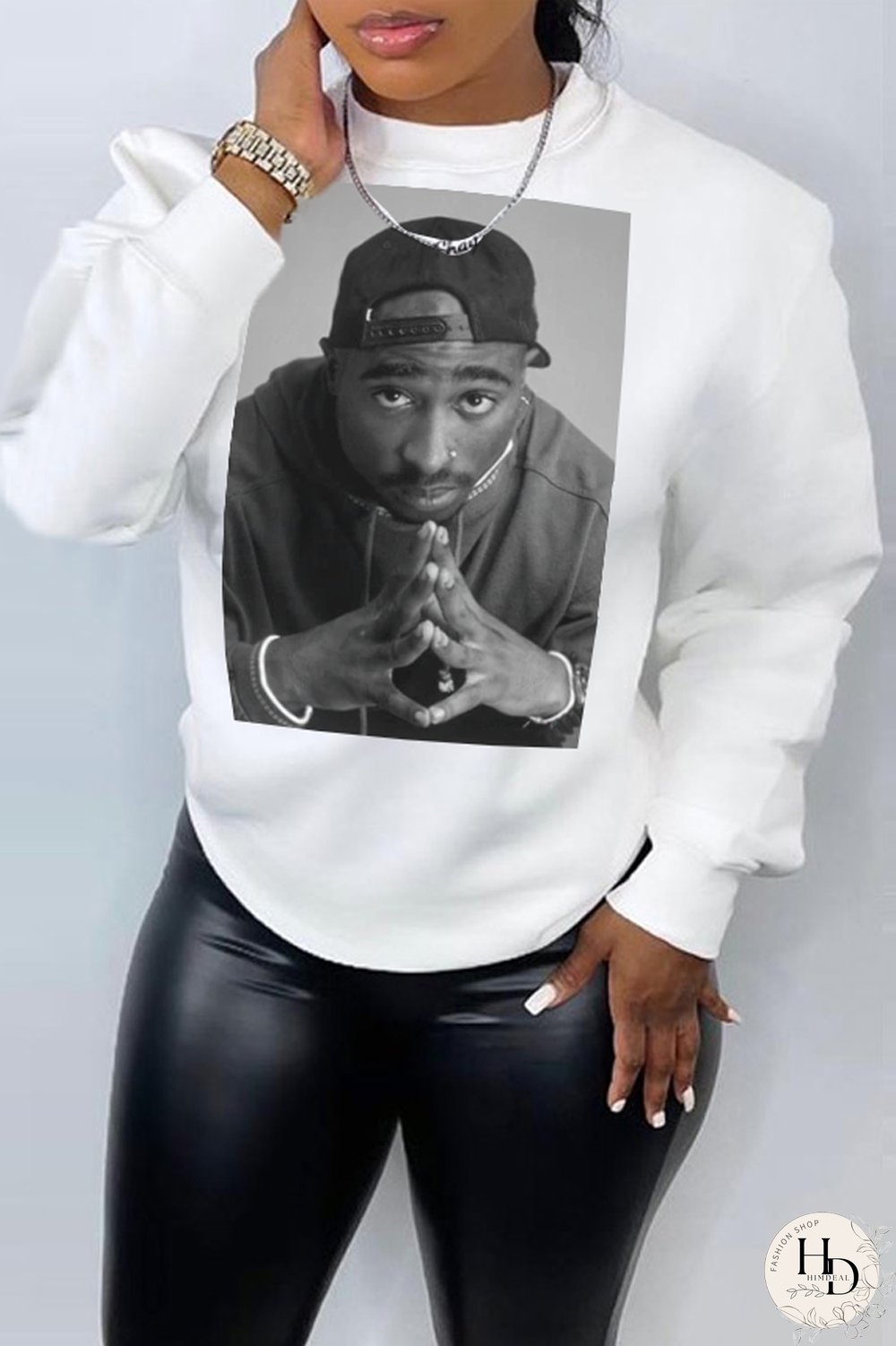 Grey Street Sportswear Print Patchwork O Neck Tops