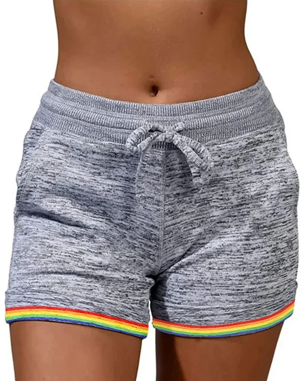 Women's Rainbow Print Casual Shorts