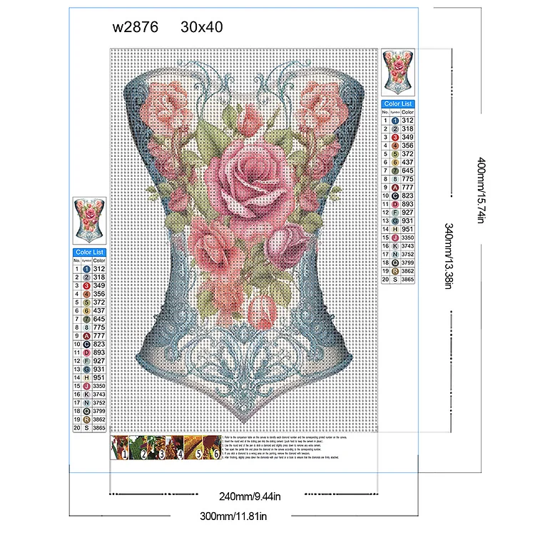 Diamond Painting Rose 7 011, Full Image - Painting