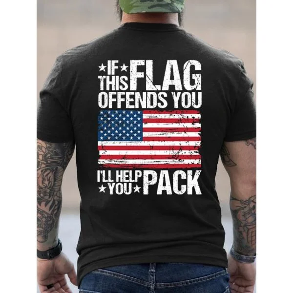If This Flag Offends You, I'Ll Help You Pack A Mens Cotton Tee