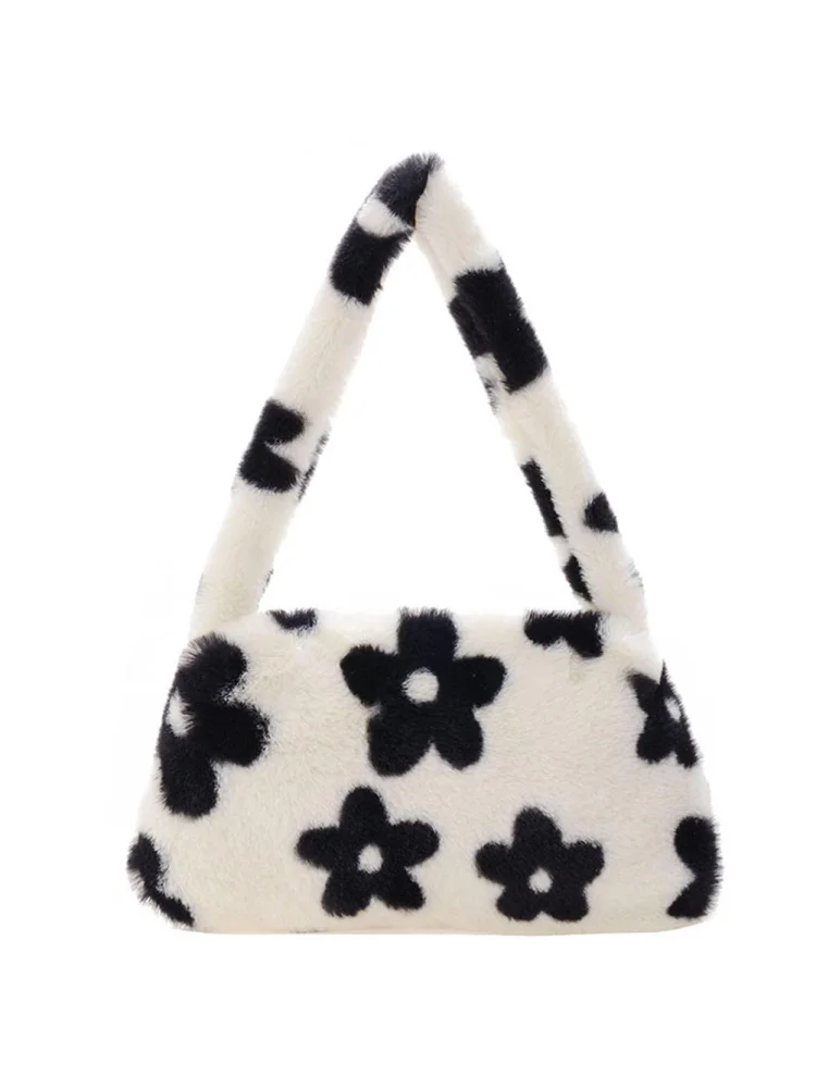 Animal Underarm Bag Women Mini Plush Shoulder Handbags Purse (18)