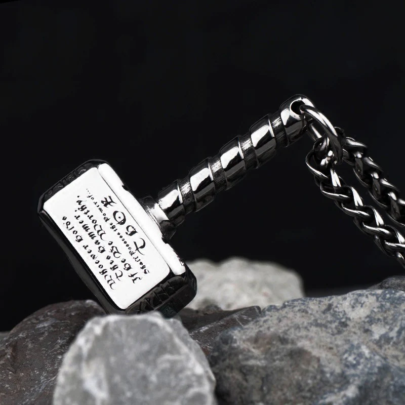 Nordic Viking Style Thor's Hammer Stainless Steel Necklace