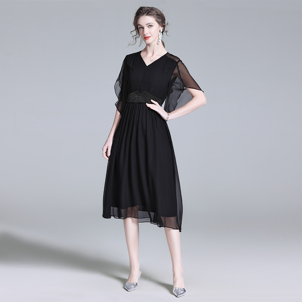 100 Silk Dress V Neck Office Style REAL SILK LIFE