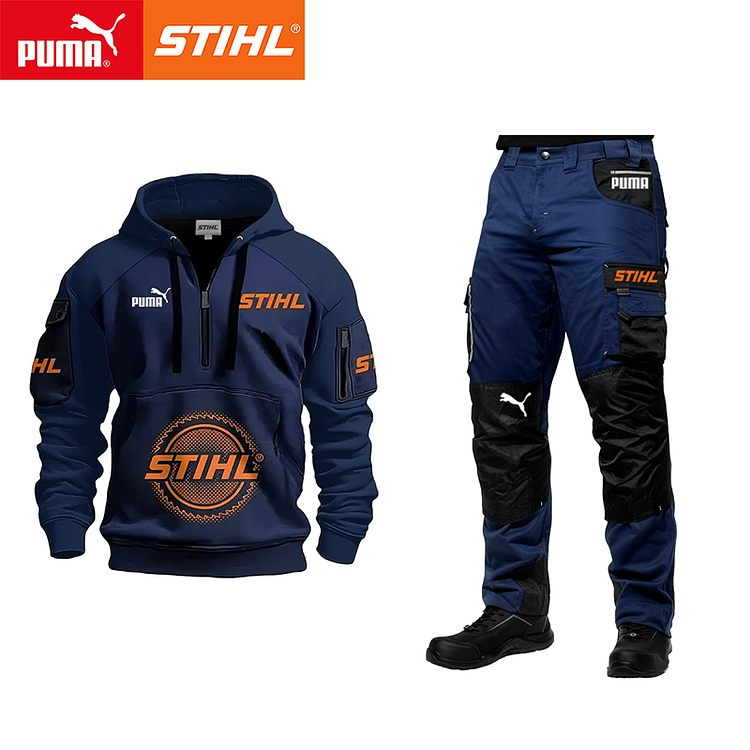 Zestaw bluzy z kapturem i spodni roboczych PUMA x STIHL w limitowanej edycji