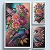 (Grande Taille) Fleurs Et Oiseaux-Peinture Diamant Ronde Compl&egrave;te-40*70CM