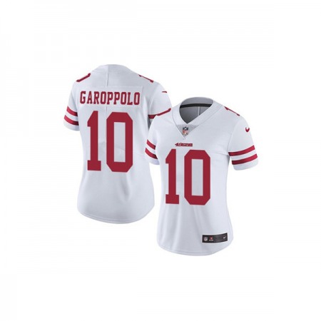 Women's NFL San Francisco 49ers #10 Jimmy Garoppolo White Vapor Untouchable Limited Stitched Jersey XFZX