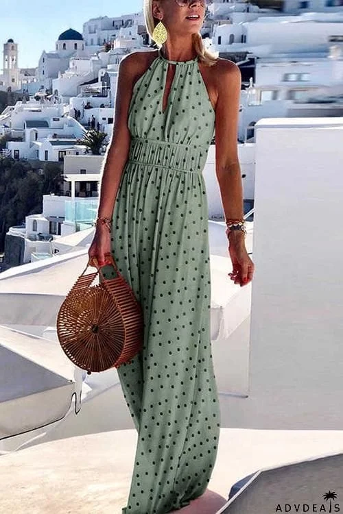 Floral Print Sleeveless Maxi Dress