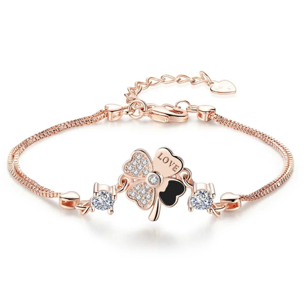 Buzzdaisy Fashion lucky four-leaf clover bracelet