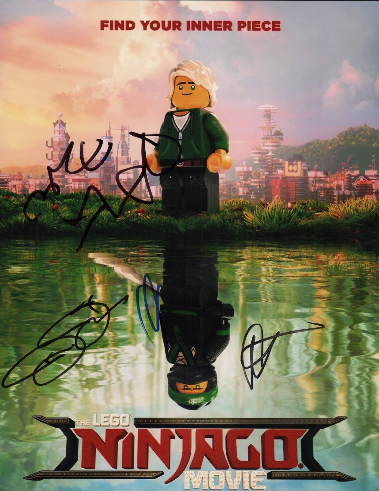 ~~ LEGO NINJAGO MOVIE Cast x4 Authentic Hand-Signed Dave Franco