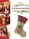 14 Inch Large DIY Linen Diamond Painting Xmas Stocking Hanging Gift Candy Bag Kits(20x35cm)