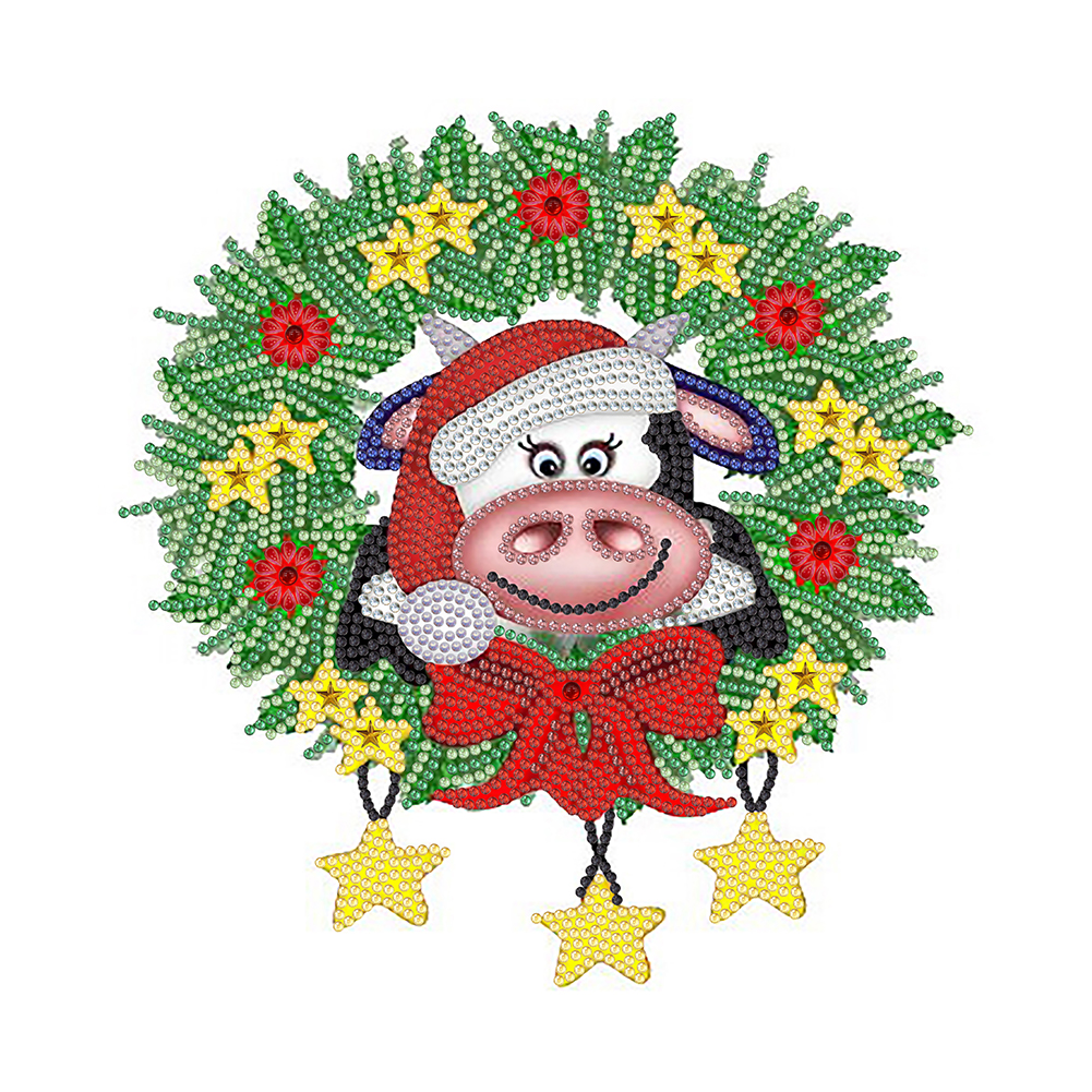 

Christmas Cow Wreath - Special Shaped Diamond Painting - 30*30CM, 501 Original