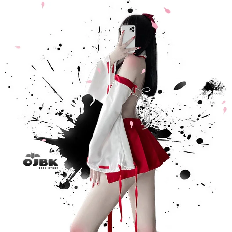 Japanese Anime Cosplay Costumes Super Sexy Kimono Bra Strap Panties Erotic Wizard Role Play Halloween Outfit For Women 2021 New