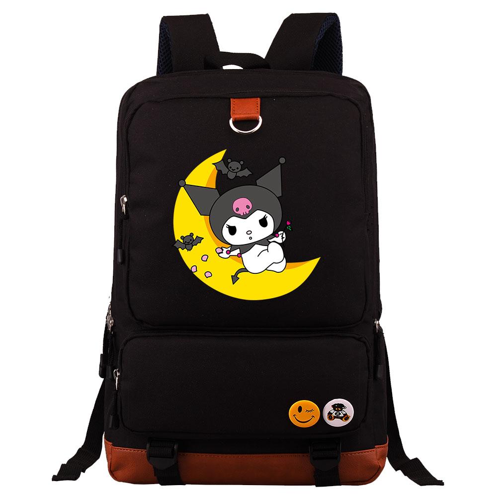 Mayoulove Kuromi Backpack Lightweight Design with Multiple Pockets for School Use-Mayoulove