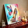 (Pre-Framed)Butterfly Heel -Special Shape Diamond Painting Kit(25x25cm)