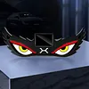 Dynamic Breathing Solar LED Car Window Warning Light Demon Eye