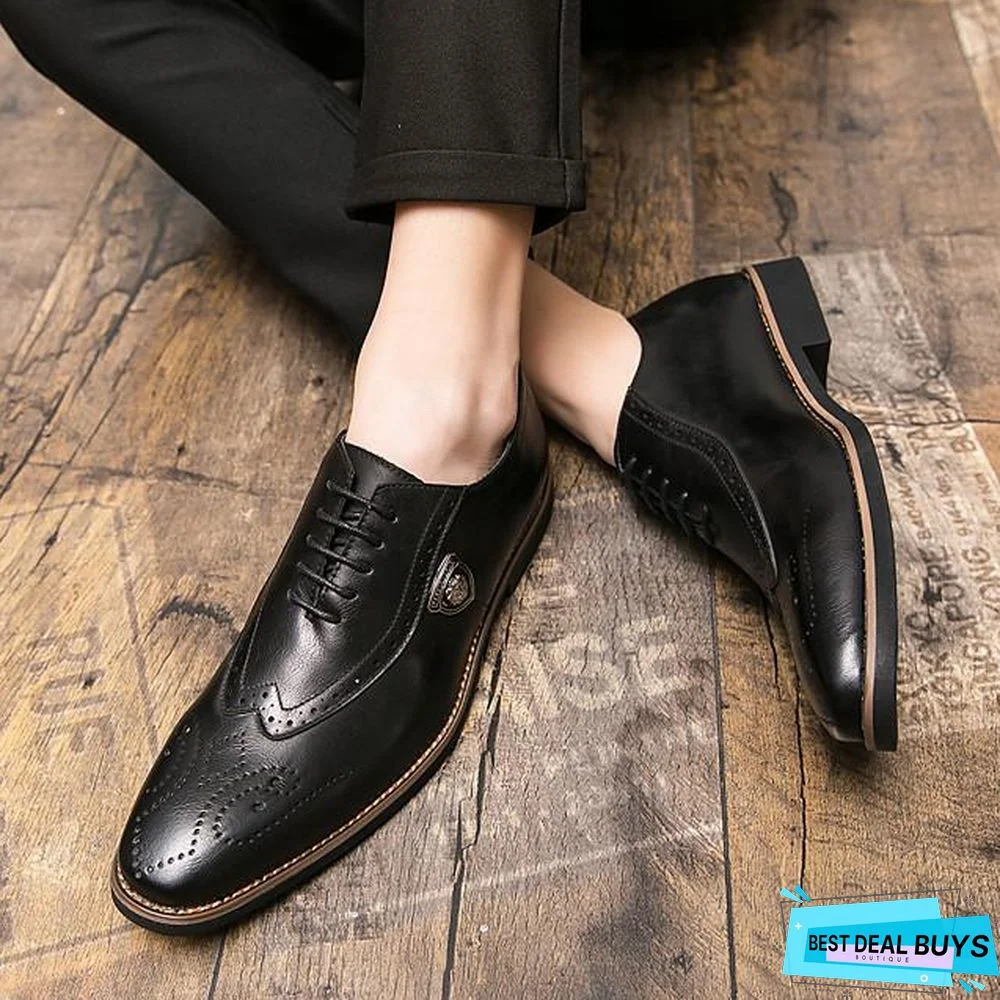 Men's Spring / Fall Classic / Casual / British Daily Outdoor Sneakers Walking Shoes Leather / Nappa Leather Breathable Non-slipping Wear Proof Dark Brown / Black