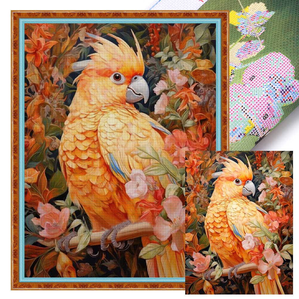 Parrot Full 11CT Pre-stamped Canvas(50*65cm) Cross Stitch