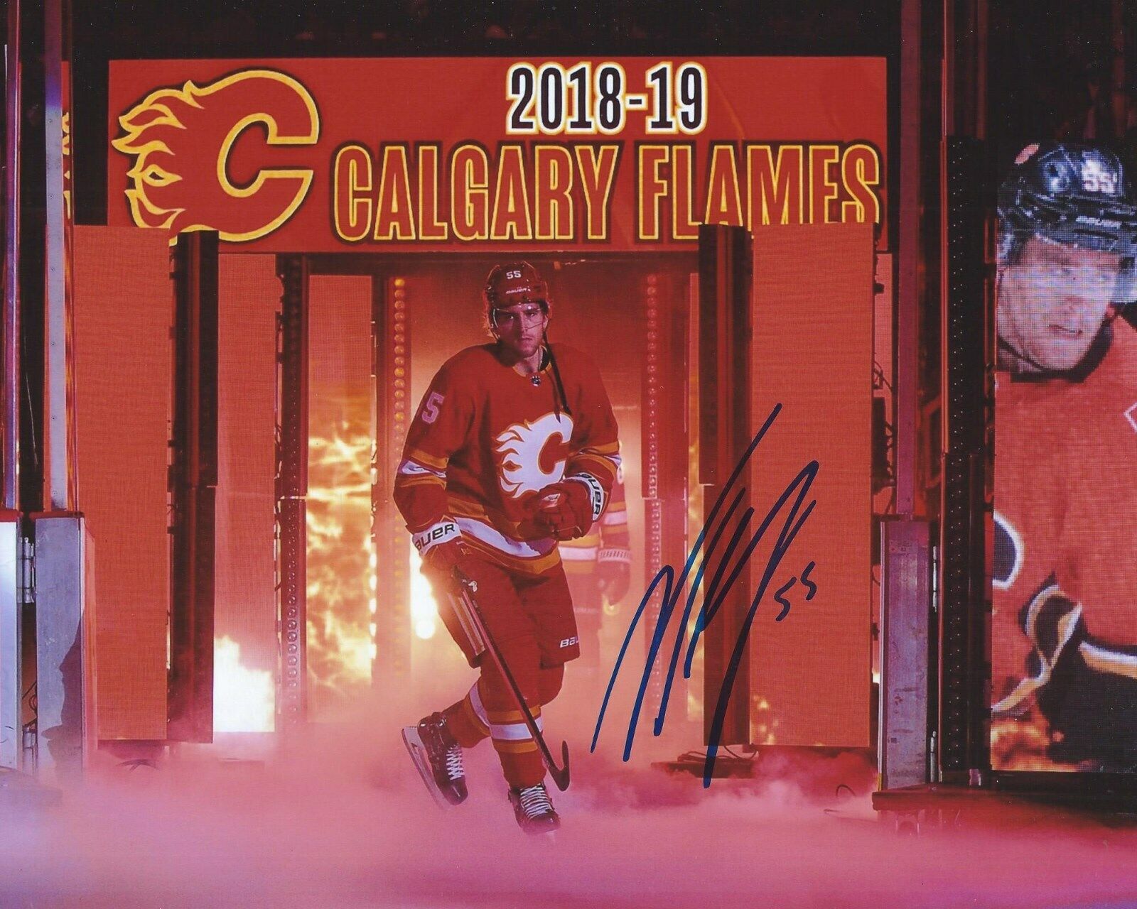Noah Hanifin Signed 8x10 Photo Poster painting Calgary Flames Autographed COA