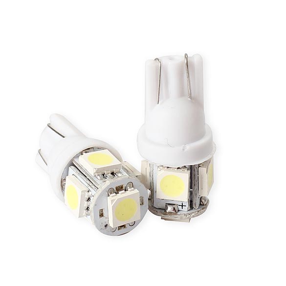 

2PCS T10 5050 5SMD LED White Light Car Side Wedge Tail Light Lamp Bright, 501 Original