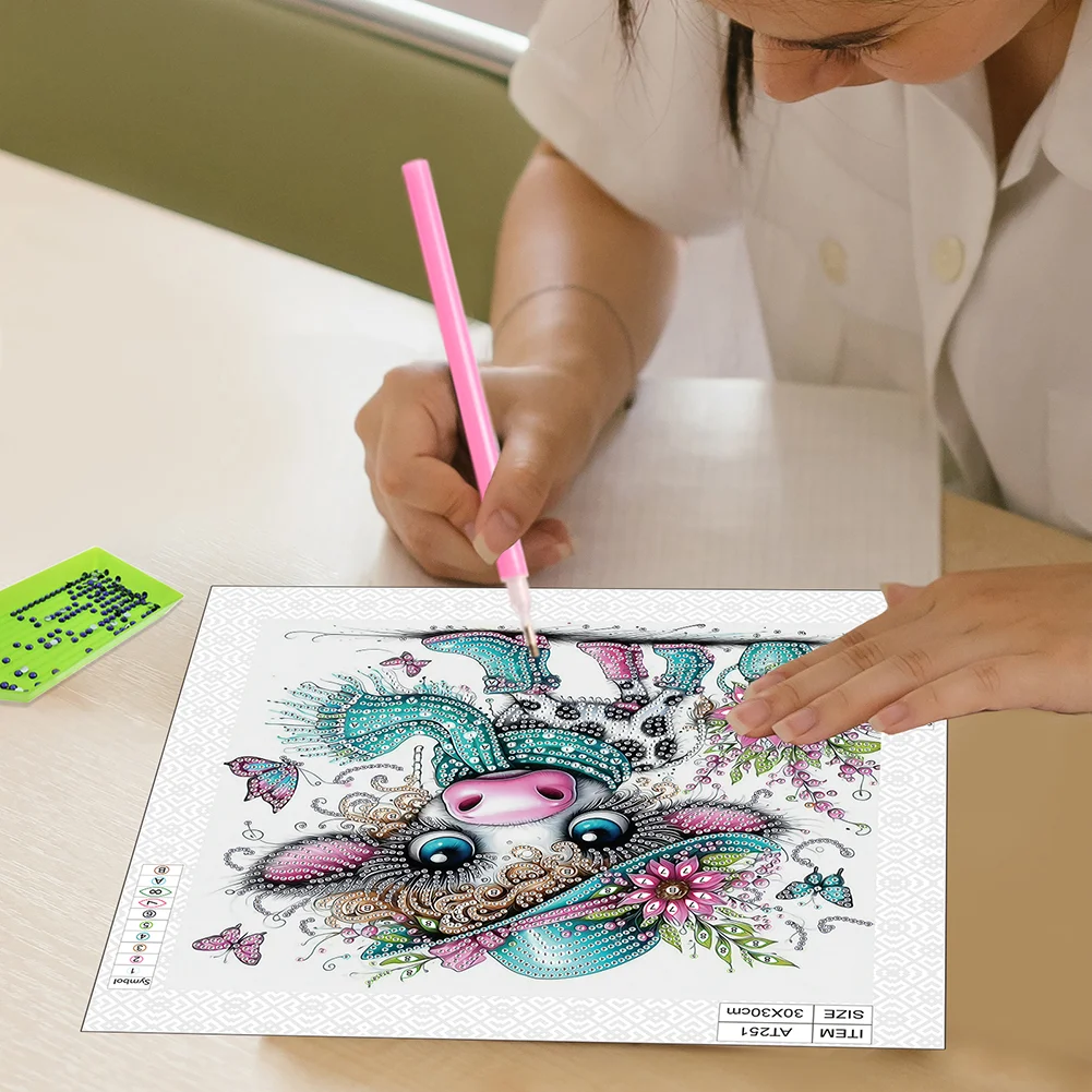 Diamond Painting - Partial Special Shaped Drill - Cow(Canvas|30*30cm)