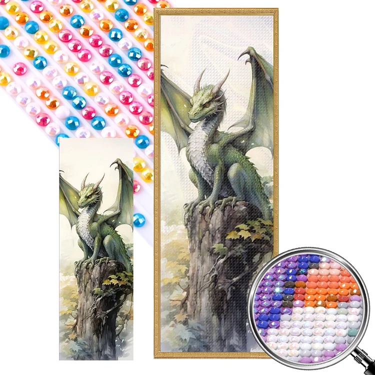 Dragon On The Tree 30*90CM (Canvas) Full AB Round Drill Diamond Painting gbfke