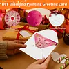 Pink Christmas DIY Diamond Painting Greeting Cards with Envelopes