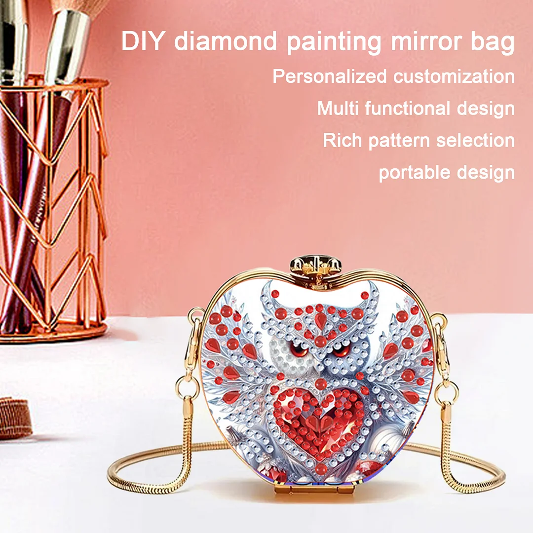 Owl DIY Acrylic Love Art Diamond Painting Coin Purse with Chain for Women Girls