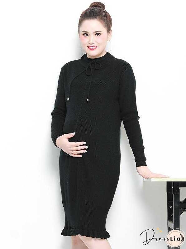 Embroidered Sweater Long Robe for Women