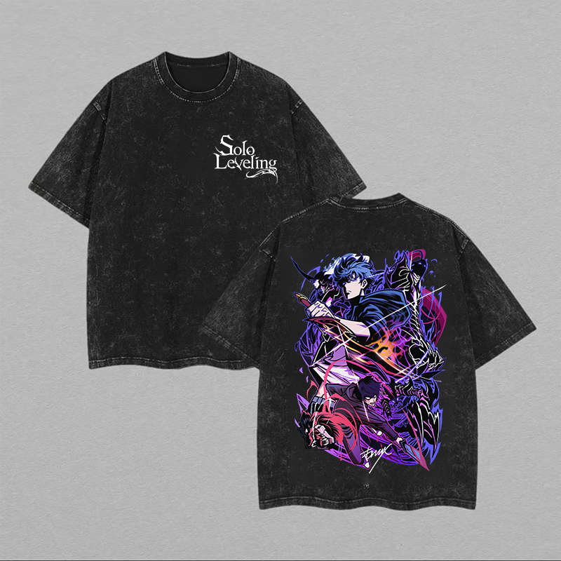 Solo Leveling Printed Unisex Washed T-Shirt