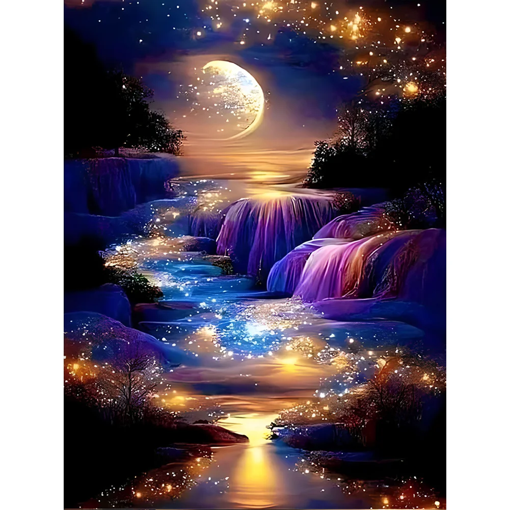 4pcs Diamond Painting - Full Round Drill - Moonlight(Canvas|30*40cm)