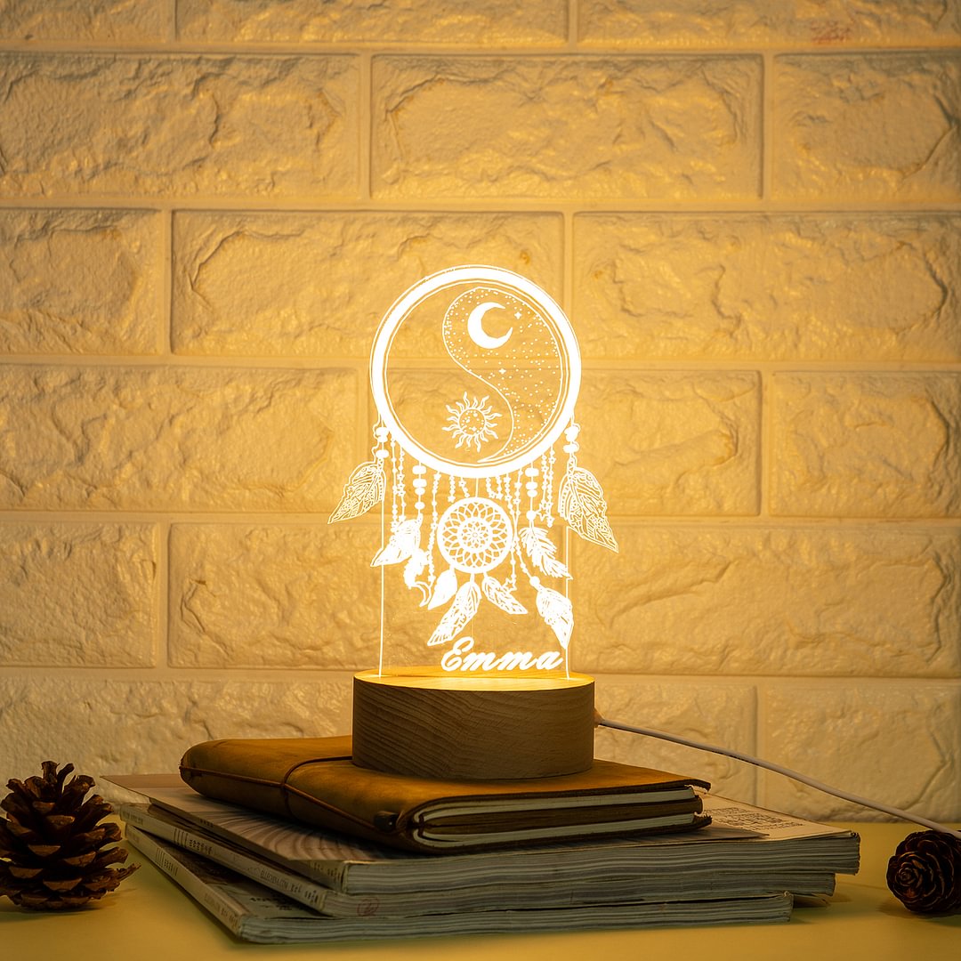 Lampe de chevet 3D Attrape Rêves - Maison