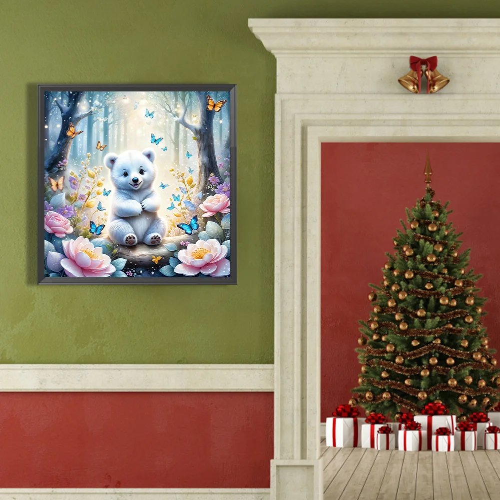 Diamond Painting - Full Round Drill - White Bear(Canvas|30*30cm)