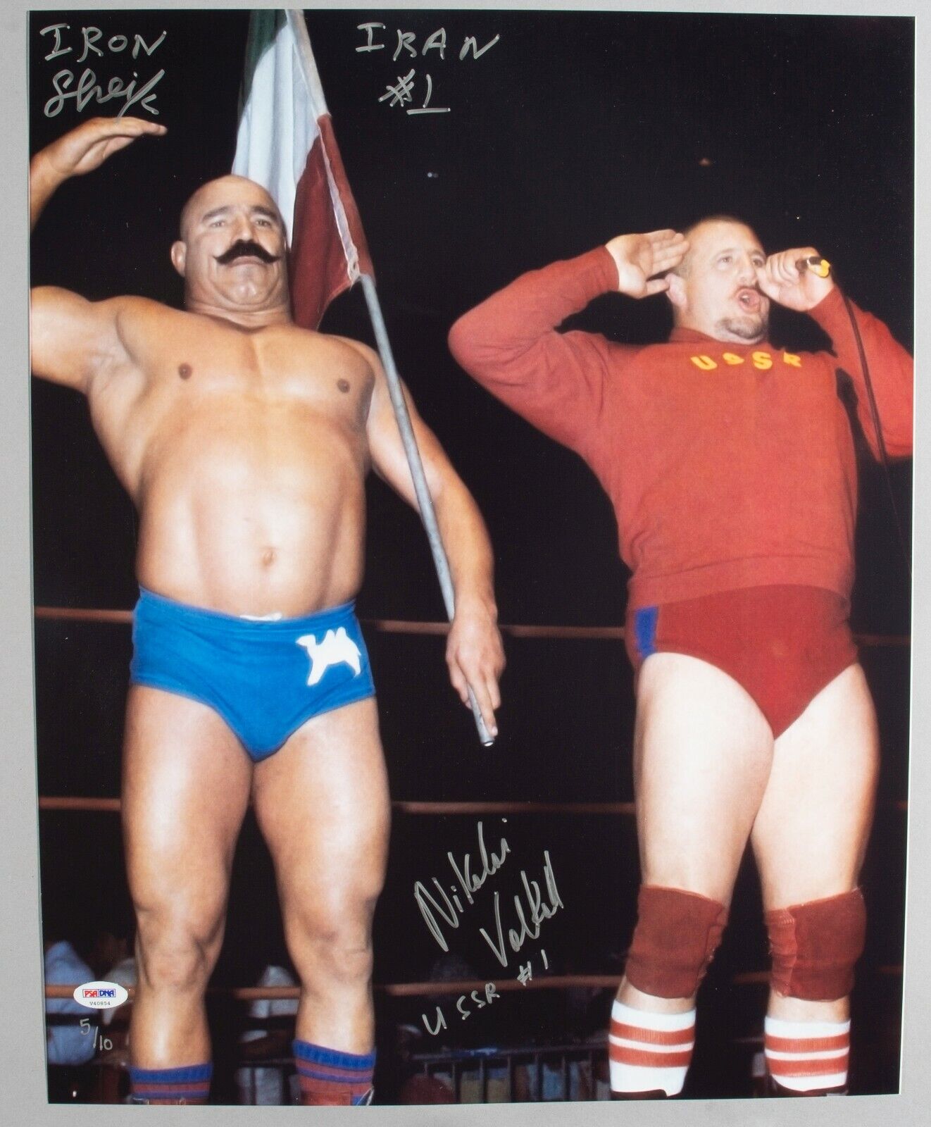 Iron Sheik Nikolai Volkoff Signed WWE 16x20 Photo Poster painting PSA/DNA COA Picture Autograph