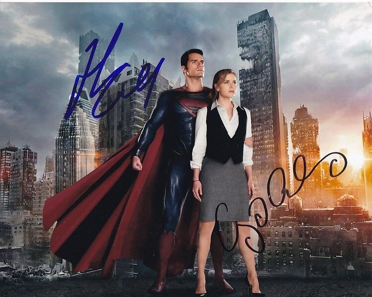 HENRY CAVILL and AMY ADAMS signed autographed MAN OF STEEL SUPERMAN Photo Poster painting