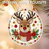 Cute Christmas Reindeer 2D Flat DIY Diamond Painting Pendant 9.84x9.84in