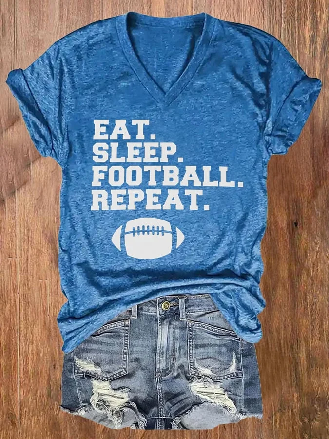 Eat Sleep Football Repeat Casual T-Shirt socialshop