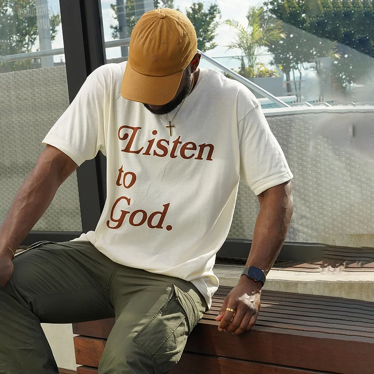 Listen To God Print Short Sleeve T-Shirt