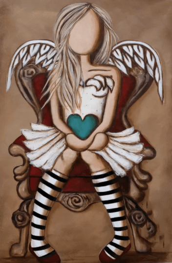 Paint by Numbers Kit-Green Heart Angel